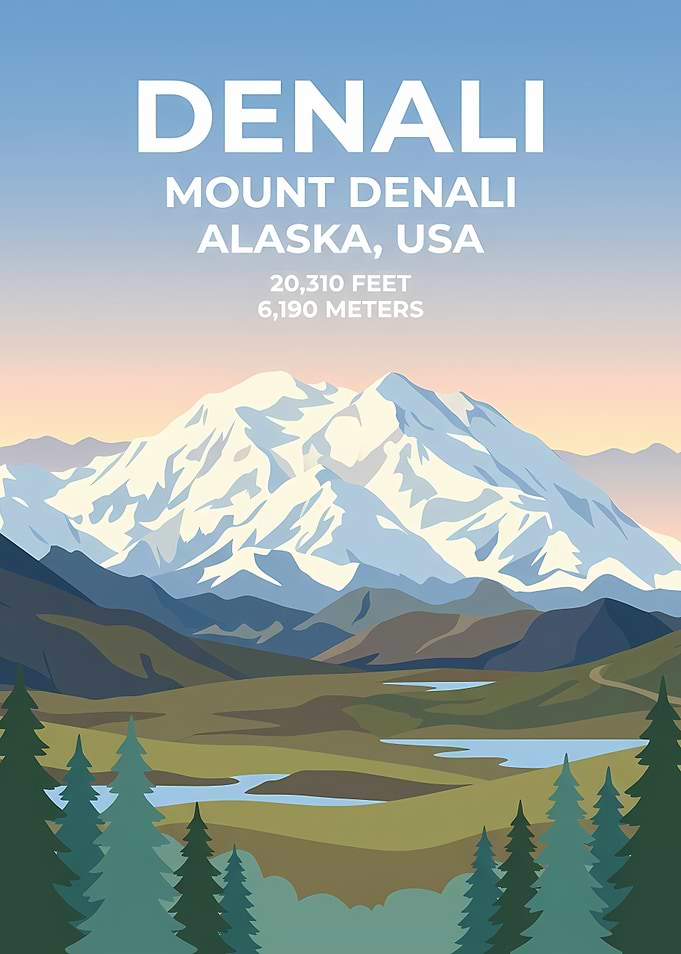 Denali Mount Denali Alaska USA Poster