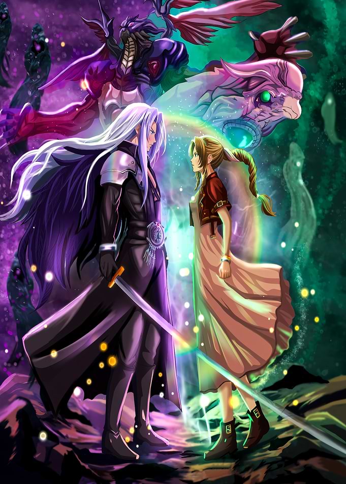 Sephiroth and Aerith Confrontation