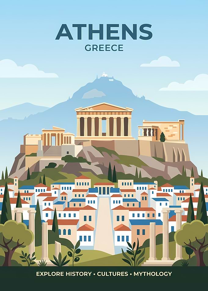 Athens Greece Travel Poster