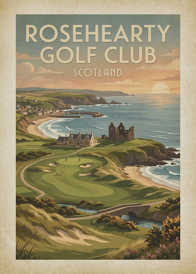Rosehearty Golf Club Vintage Poster