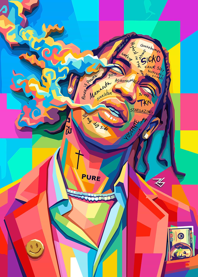 Travis Scott Pop Art Portrait