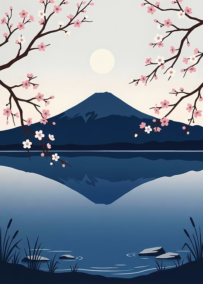 Mount Fuji with Cherry Blossoms