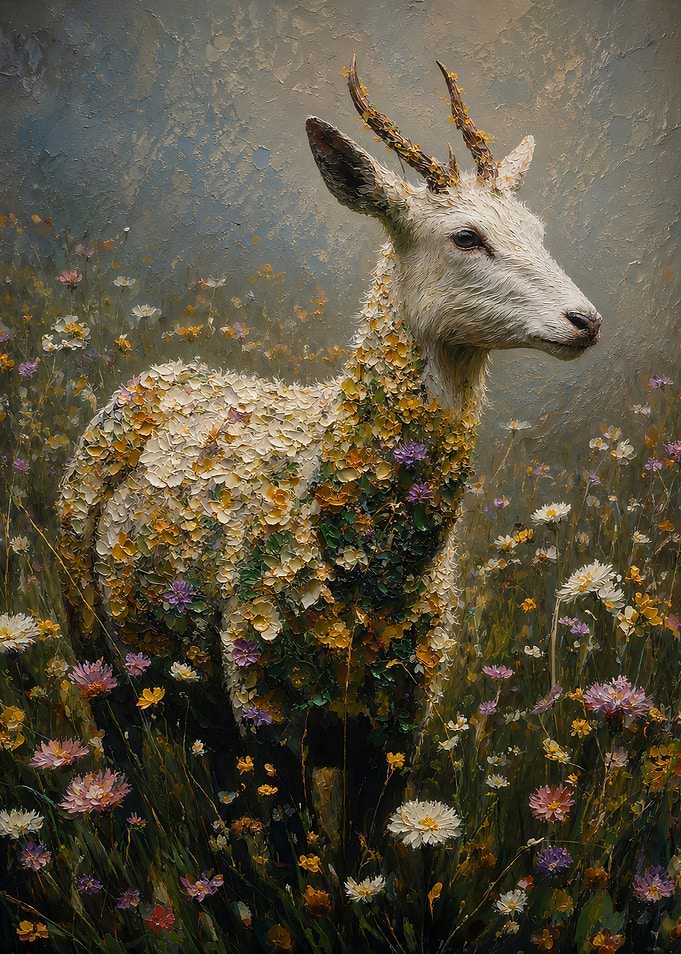 Deer Covered in Flowers