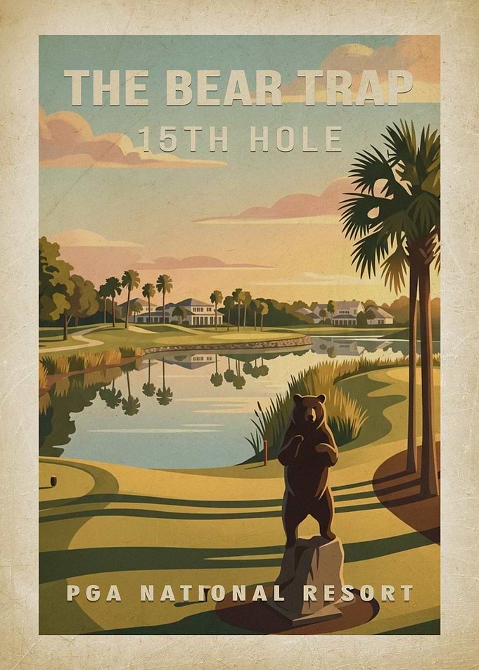 The Bear Trap 15th Hole PGA National Golf Poster