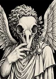 Bird Skull Angel with Wings