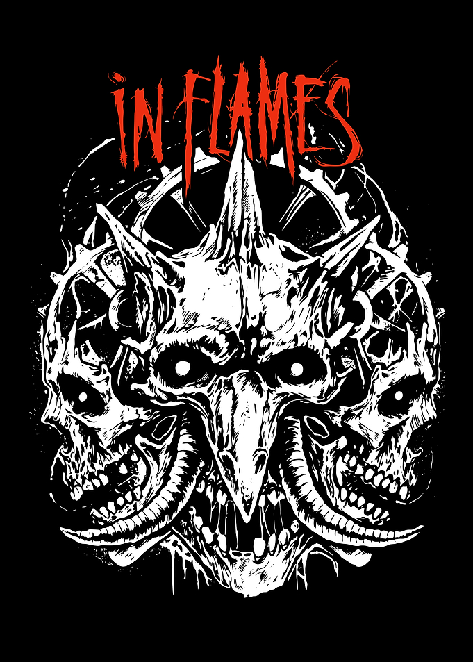In Flames Skull Graphic