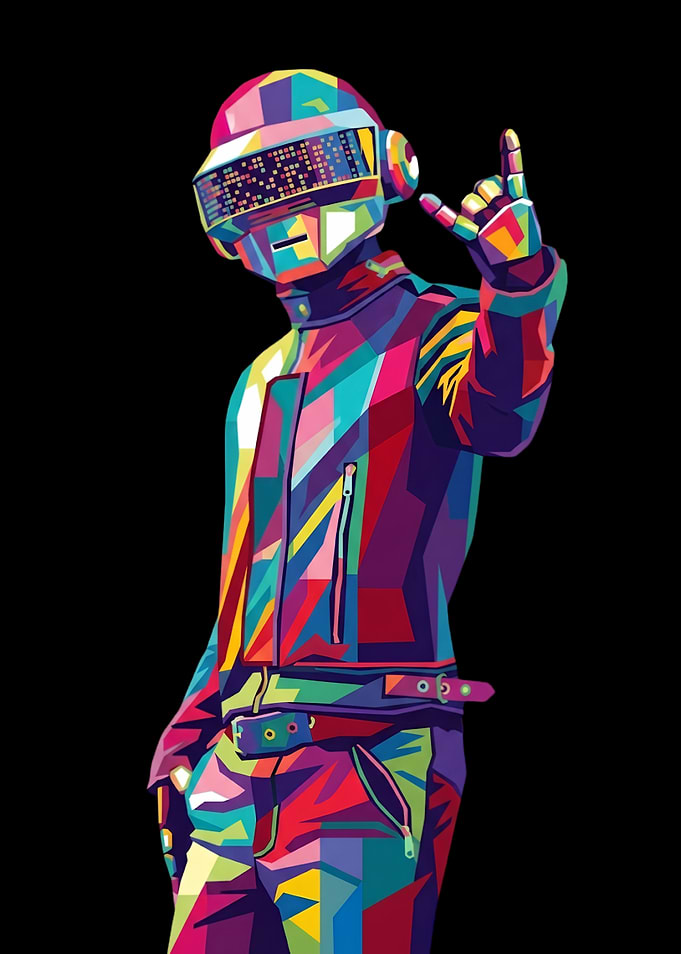 Daft Punk Pop Art Portrait