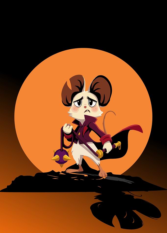 Worried Mouse Warrior with Mace