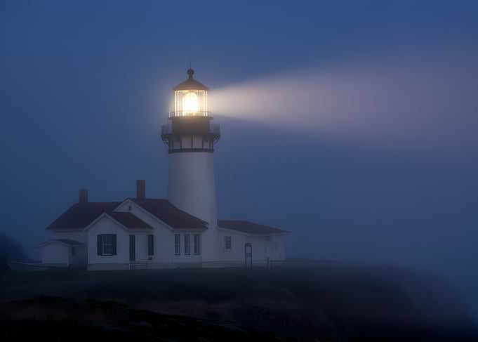 Lighthouse Beam in Fog