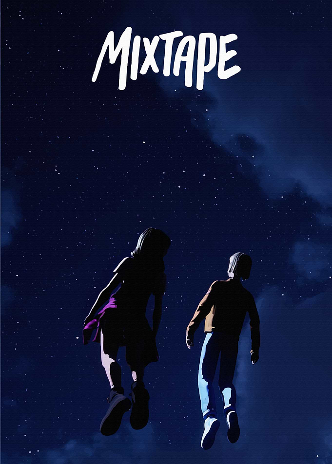Mixtape Poster with Floating Figures
