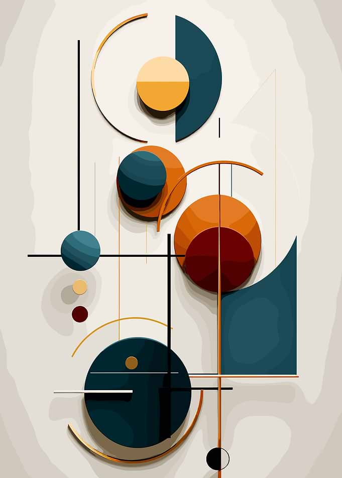 Abstract Geometric Composition with Circles and Lines