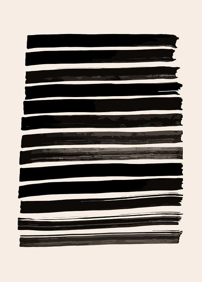 Abstract Black Brush Strokes on Beige Background