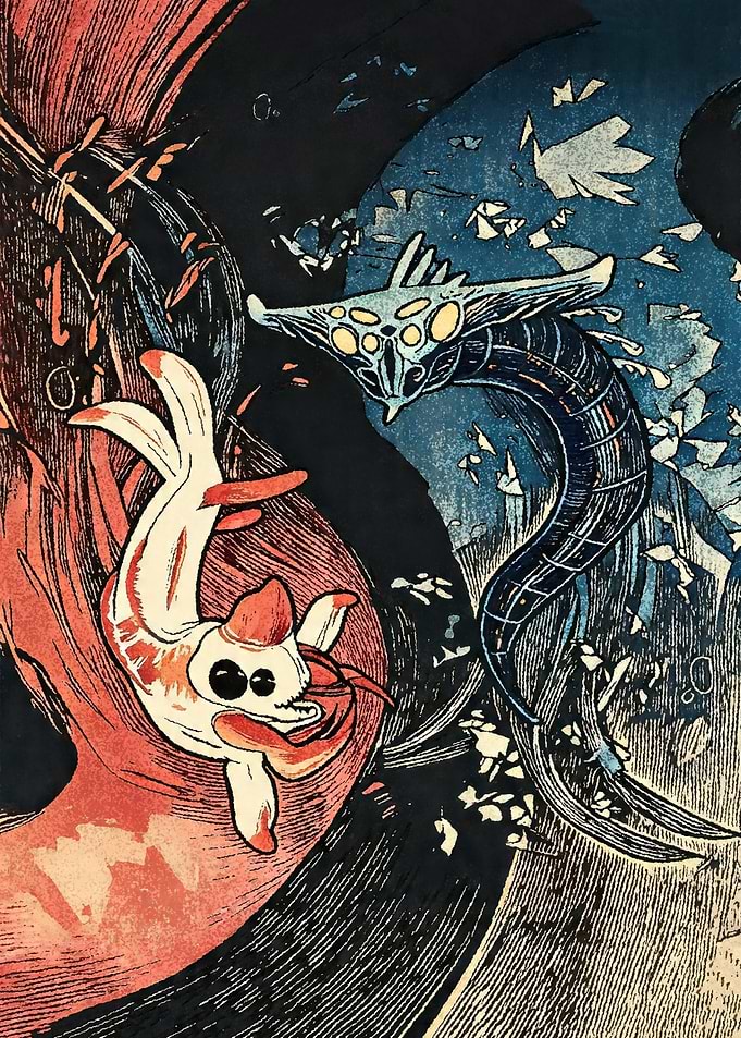 Koi Fish and Sea Creature
