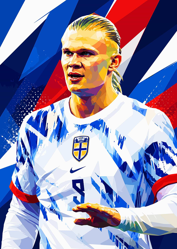 Erling Haaland Pop Art Portrait