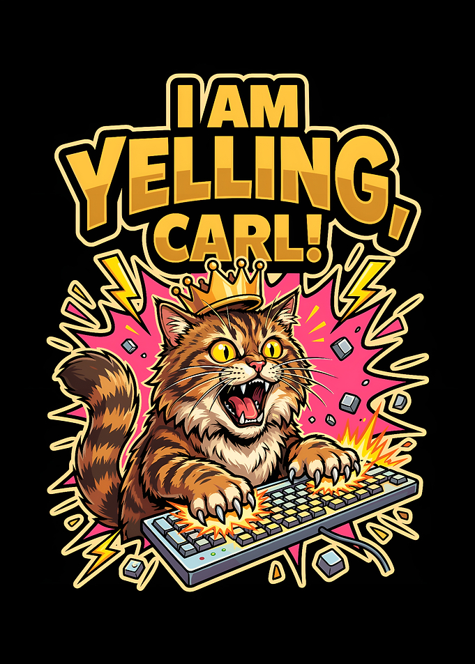 Cat I Am Yelling at Carl! dungeon funny