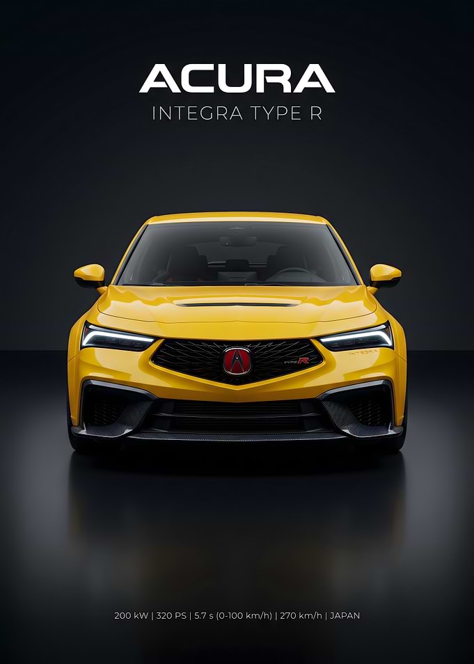 Acura Integra Type R Yellow Car