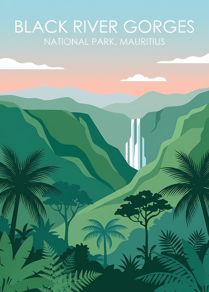 Black River Gorges National Park Poster