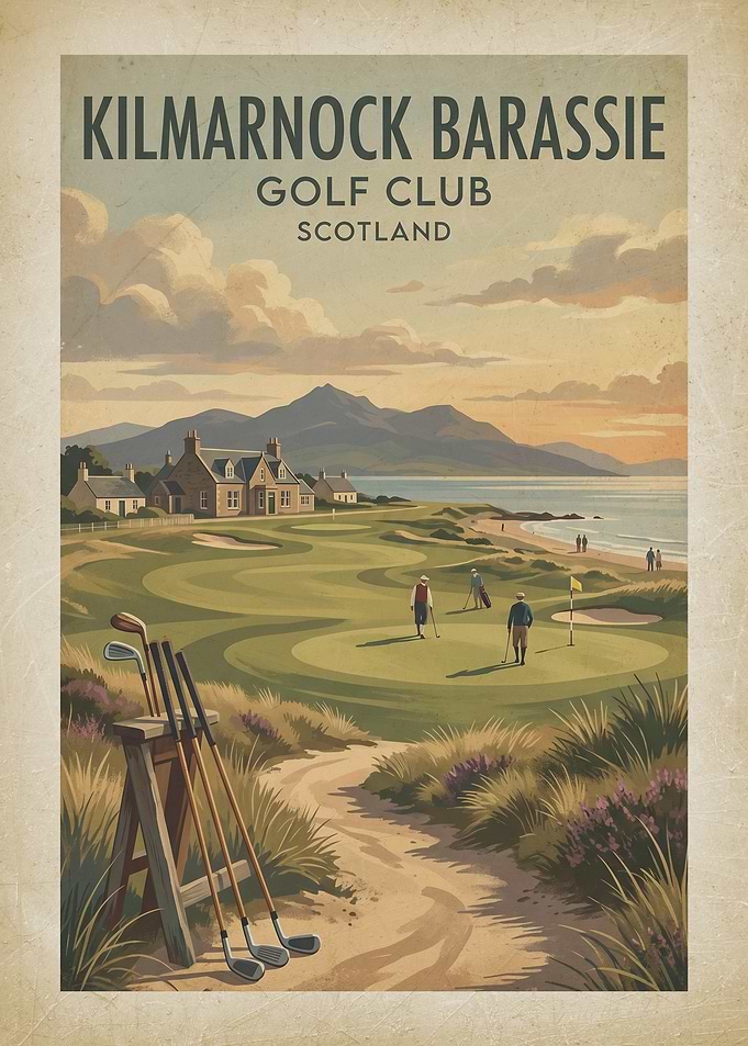 Kilmarnock Barassie Golf Club Vintage Poster