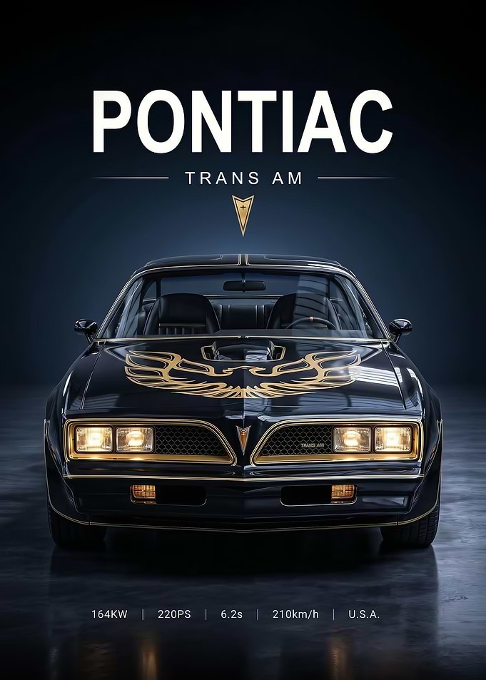 sleek Pontiac Trans Am Black and Gold