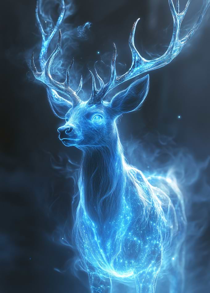 Ethereal Blue Spirit Deer