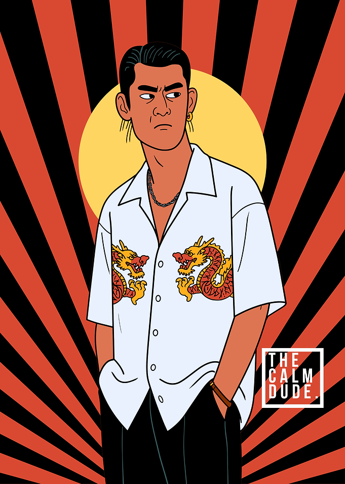 Man in Dragon Shirt