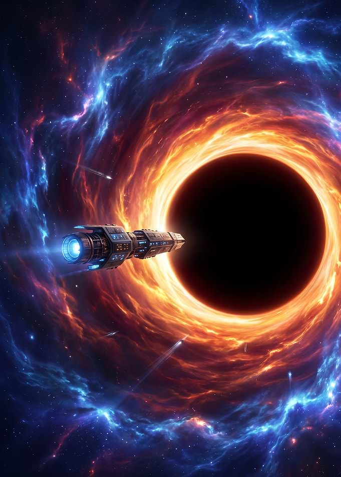 Spaceship near a black hole