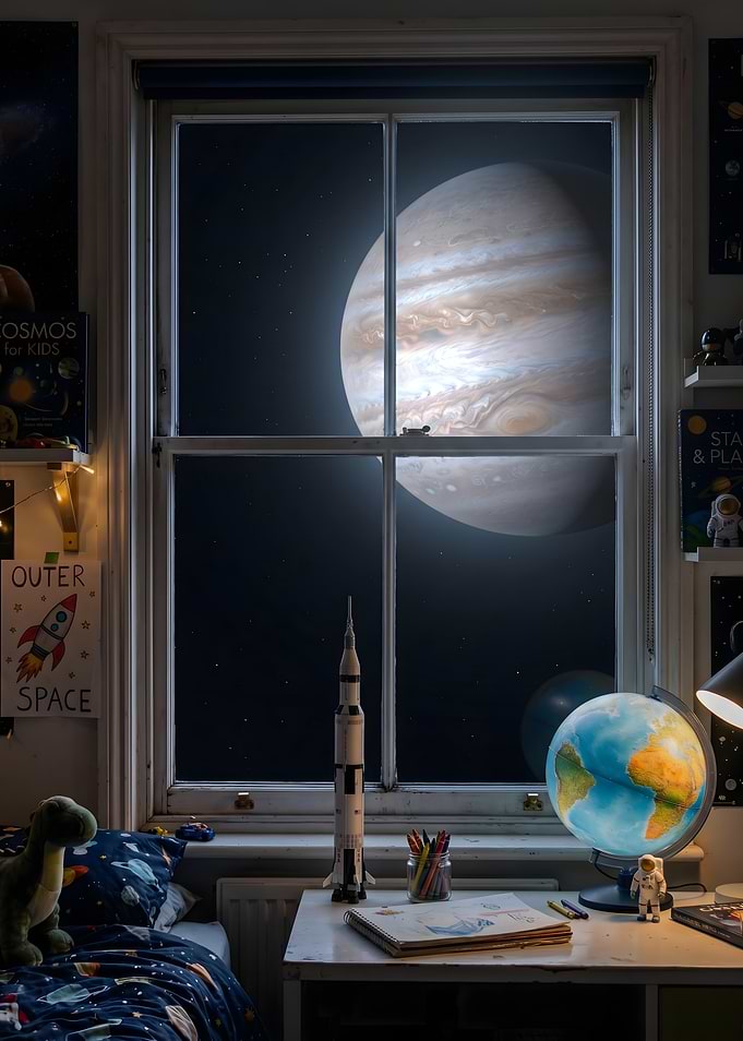 Child's Bedroom View of Jupiter