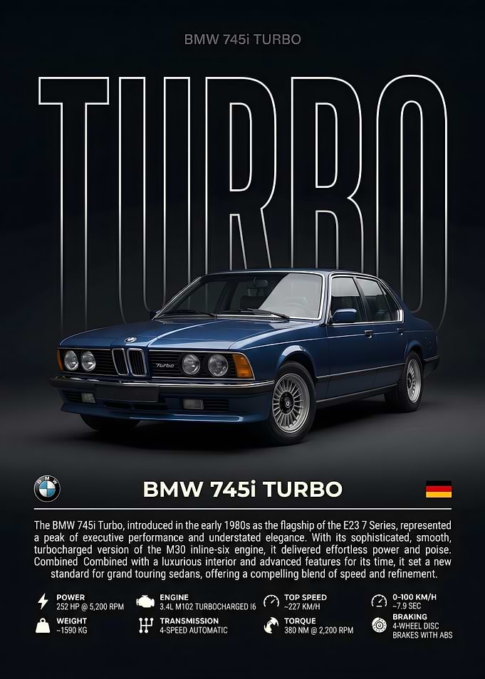 BMW 745i Turbo Poster