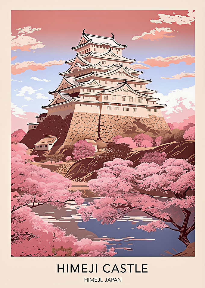 Himeji Castle with Cherry Blossoms