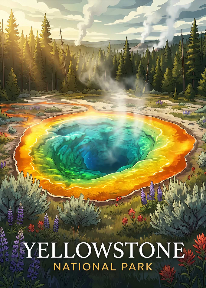Yellowstone National Park Geyser