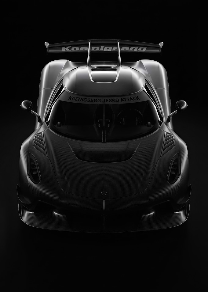 sleek black Koenigsegg Jesko Attack Supercar