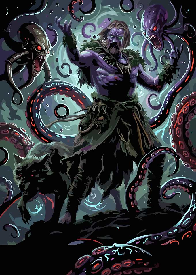 Fantasy Warrior and Tentacles