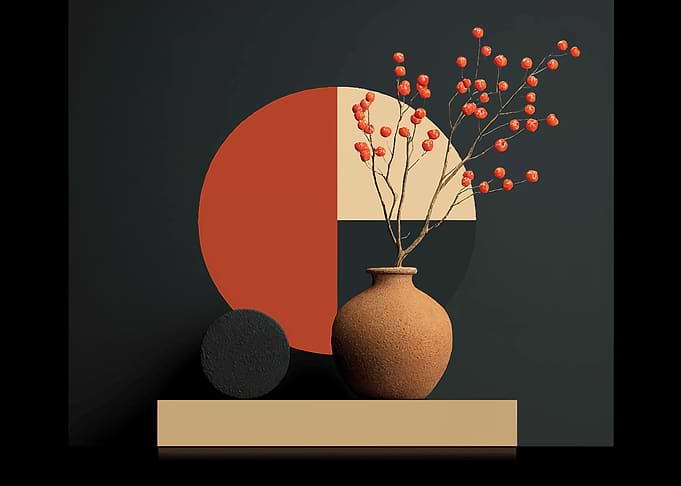 Minimalist Still Life with Berries