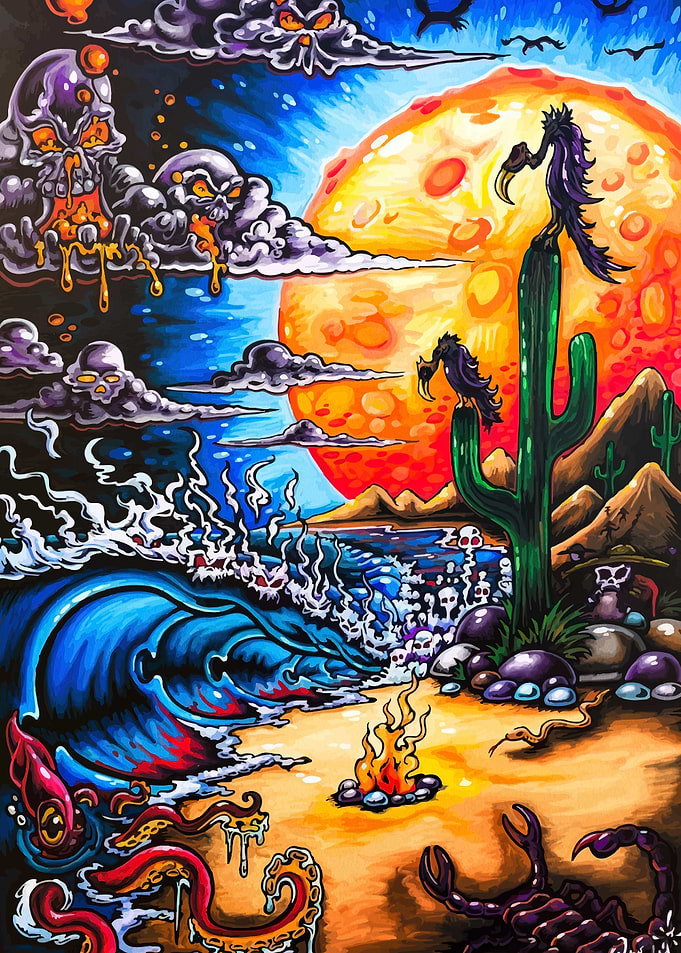 Surreal Desert Beach Nightmare