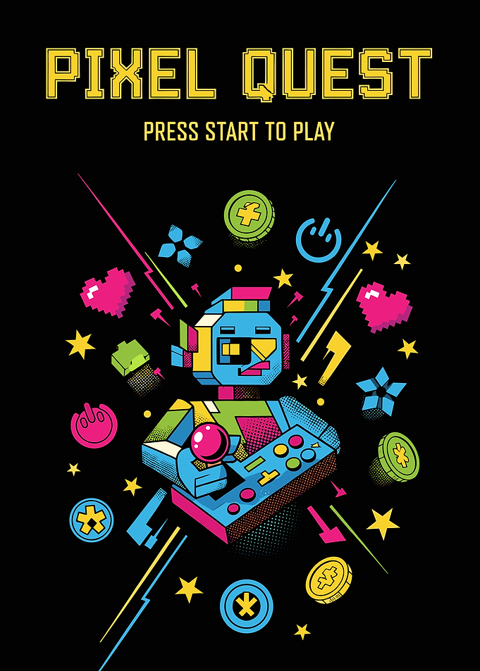 Pixel Quest Robot Gamer