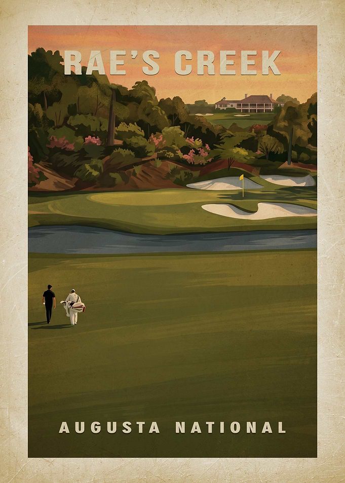 Augusta National Rae's Creek Golf Poster
