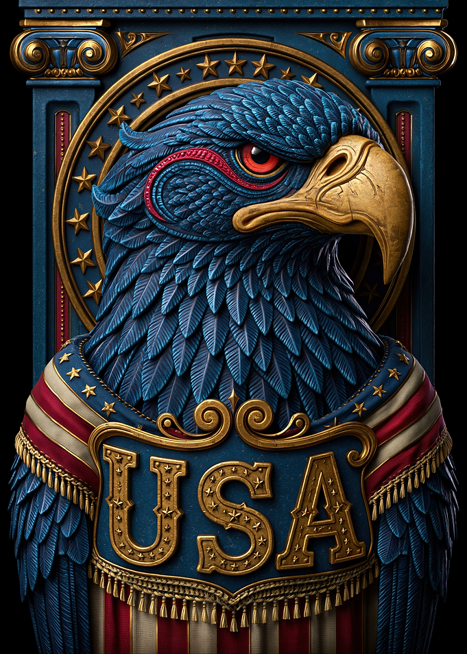 Patriotic Eagle with USA Emblem