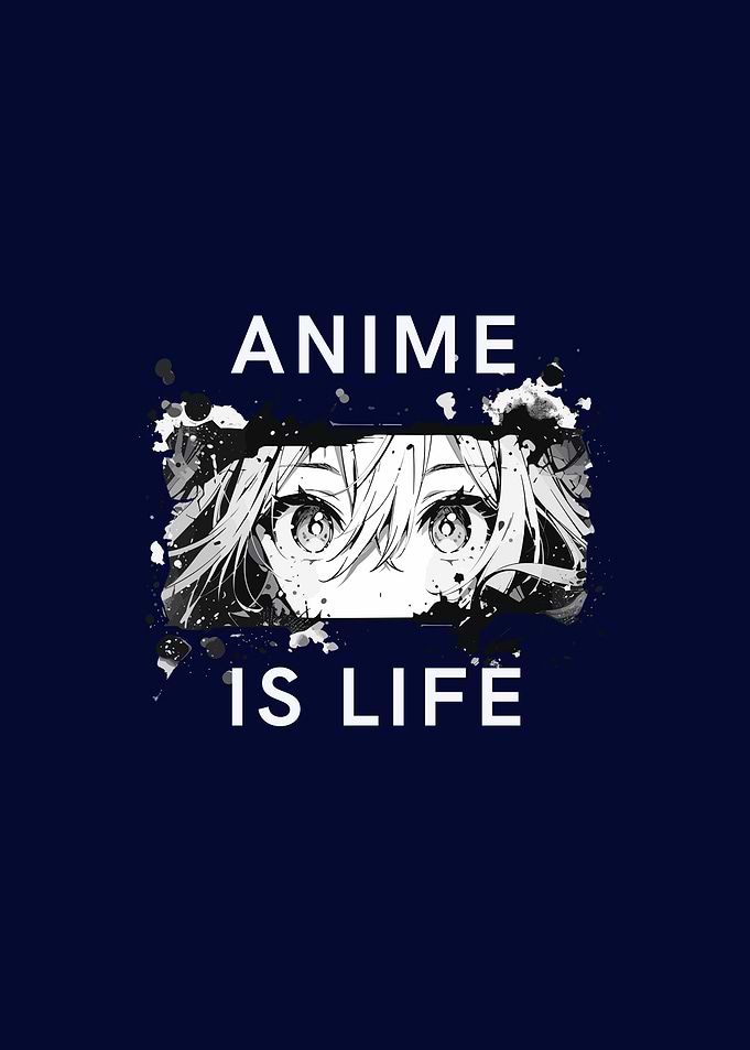 Anime Is Life Text and Eyes