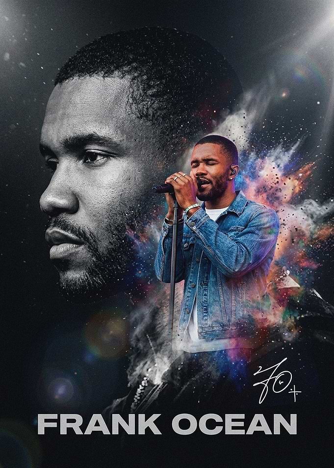Frank Ocean Portrait with Cosmic Background