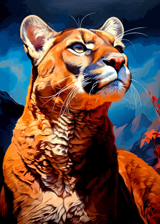 Cougar in a Mountain Landscape