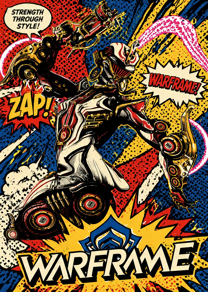 Warframe Comic Style Poster