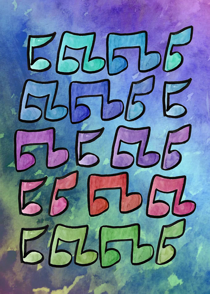 Colorful Musical Notes Background