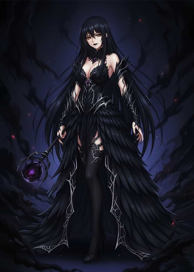 Dark Fantasy Woman with Staff