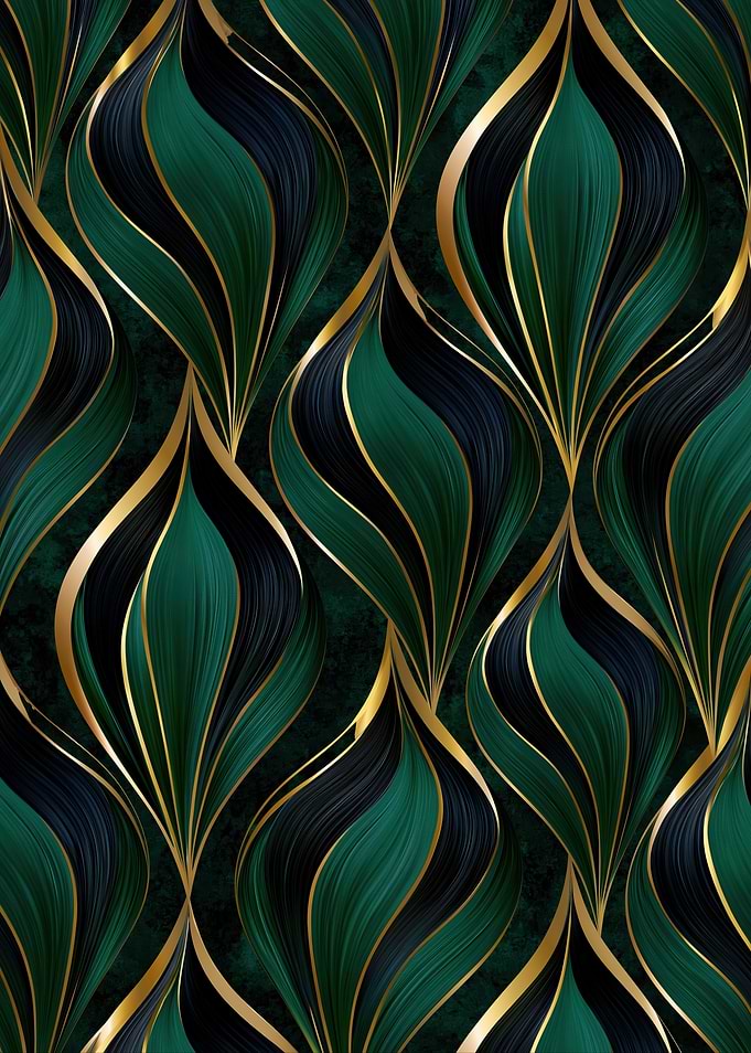 Art Deco Emerald and Gold Pattern