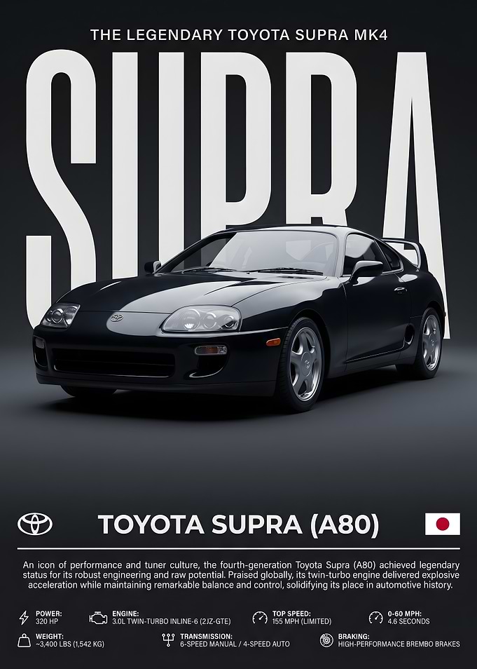 Toyota Supra MK4 Poster