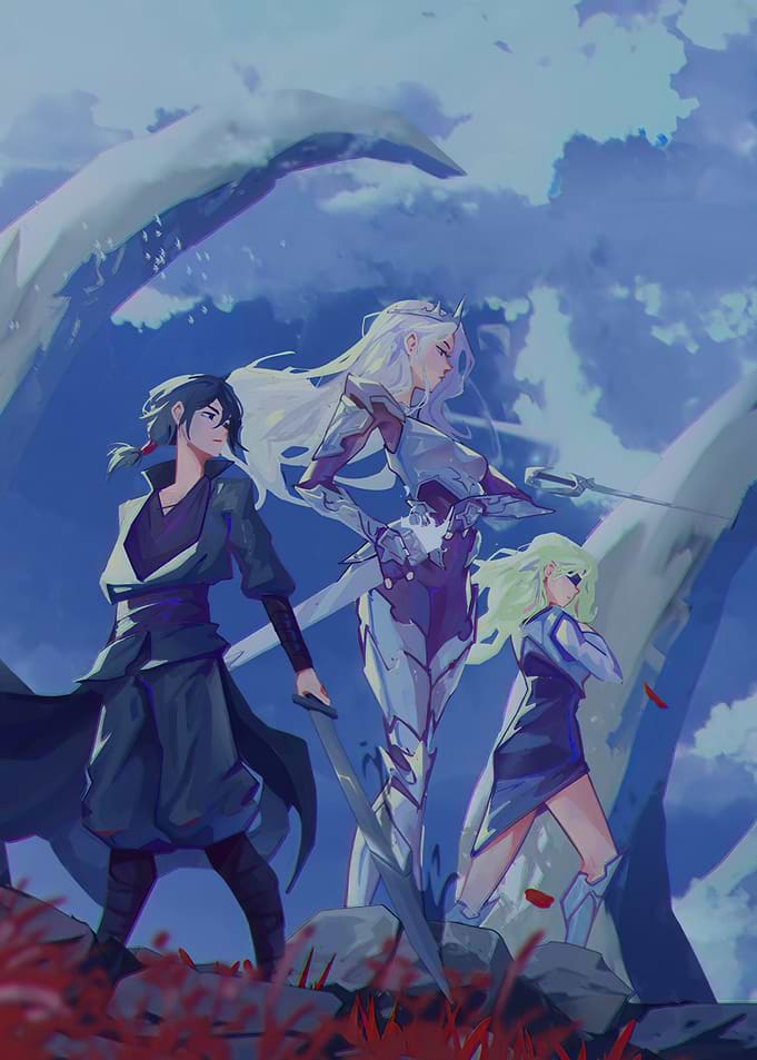 Fantasy Warriors in a Mystical Landscape