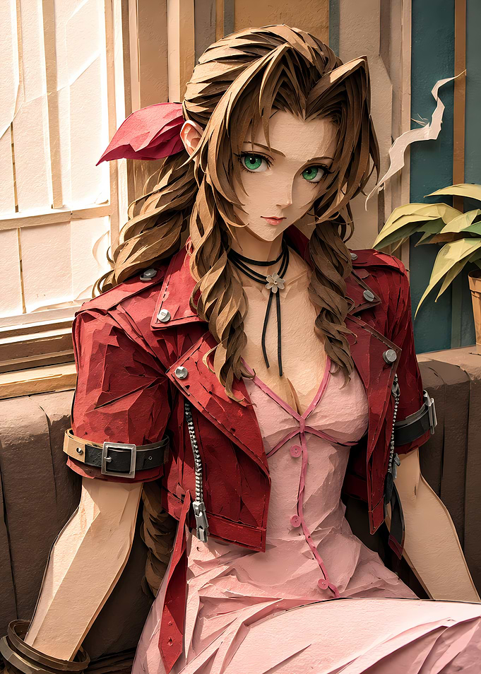 Aerith Gainsborough Papercraft Style