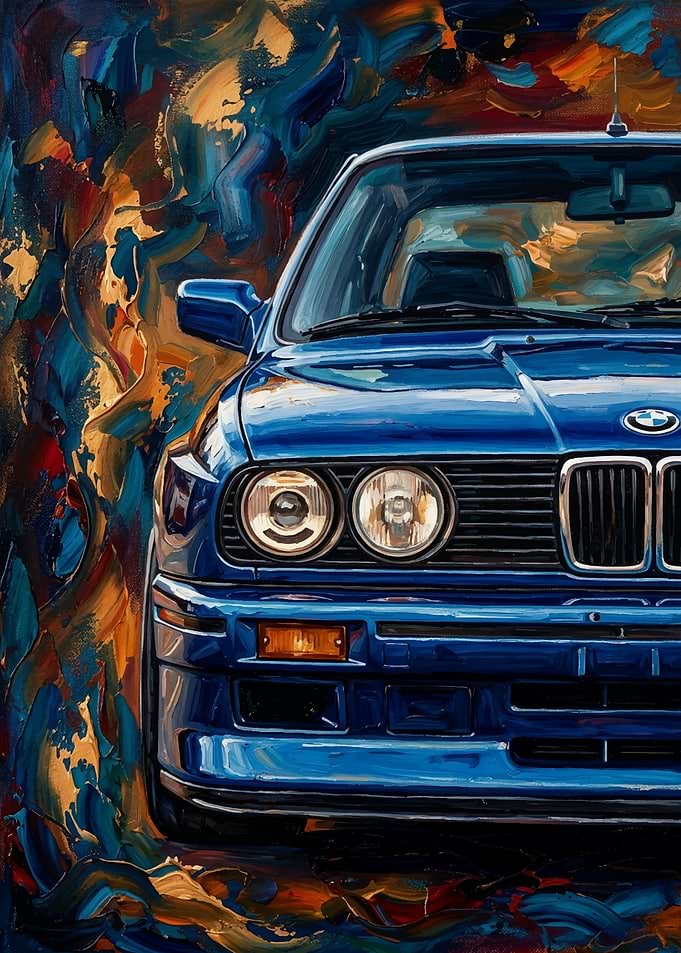 Blue BMW E30 M3 Painting