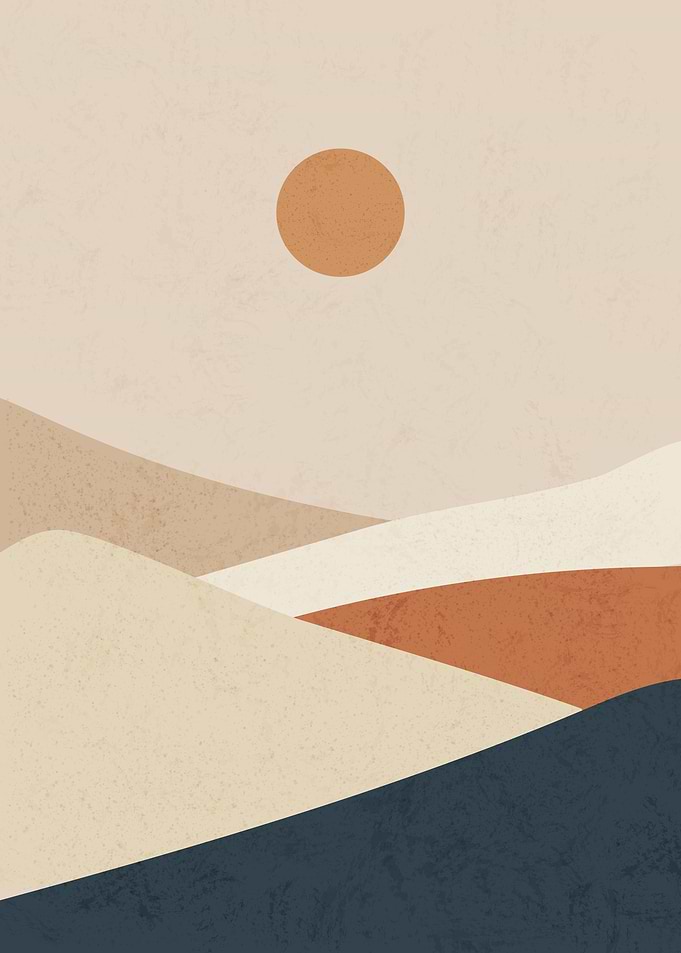 Serene Desert Dunes - Minimalist Japandi Landscape
