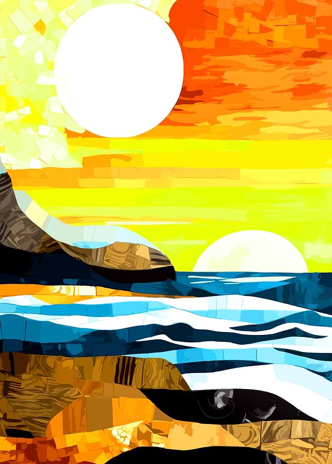 Abstract Sunset Over Ocean